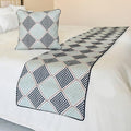 The HomeCentric King/Queen/Twin Blue Decorative Bed Runner Full 68"x18" Bed Runner with Two Pillow Cover, Embroidered Bed Scarf on Embroidered Fabric - Pointillism