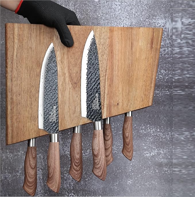 Azauvc Magnetic Knife Block,12-16 Knives Holder with Powerful Magnets,Knife Board Knife Strip Rack with Strong Magnet