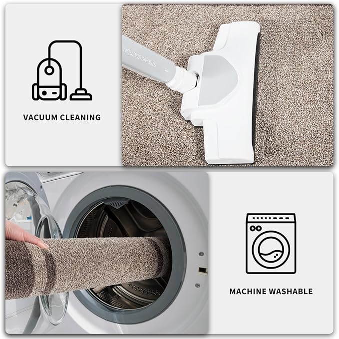 PURRUGS Dirt Trapping Door Mat 20" x 32", Non-Slip/Skid Machine Washable Entryway Rug, Shoes Scraper, Area Rug, Super Absorbent Welcome Mat for Muddy Wet Shoes and Paws, Beige & Grayish Brown
