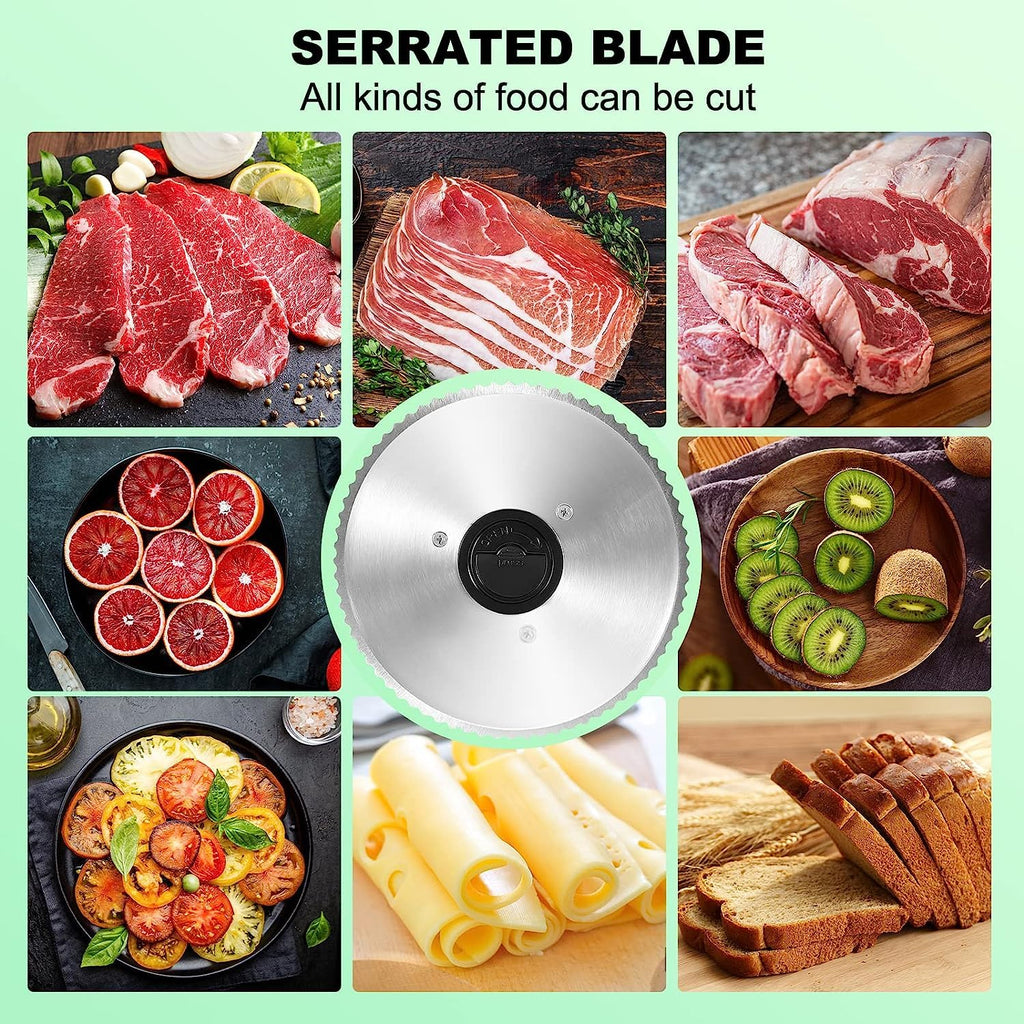 OSTBA Electric Meat Slicer with 6.7” Stainless Steel Blades, 150W