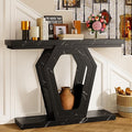 FUSUNBAO 47.3" Console Table, Openwork Bracket Sofa Table, Wood Narrow Entryway
