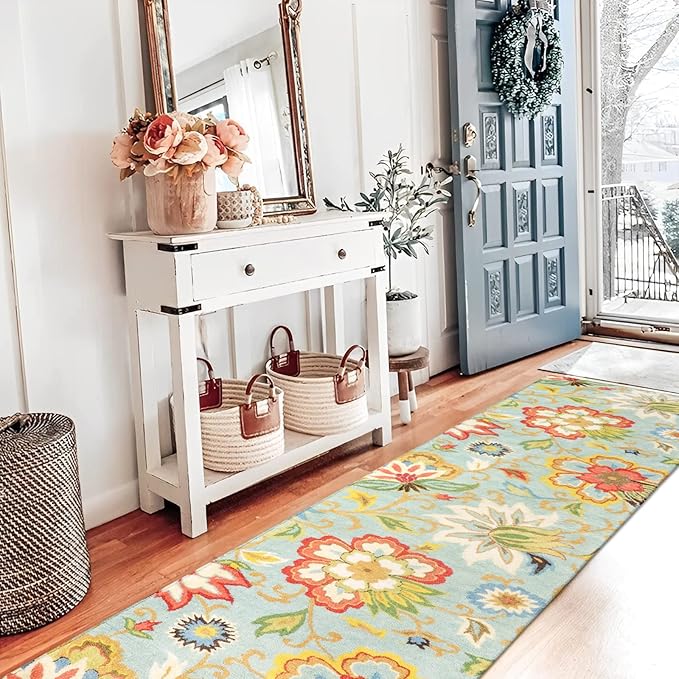 Lahome Floral Rug Runner - Runner Rug for Hallway 2x8 Non-Slip Stain Resistant Washable Carpet for Kitchen Floor, Paisley Print Accent Ultra-Thin Carpet for Bedroom Foyer Entryway
