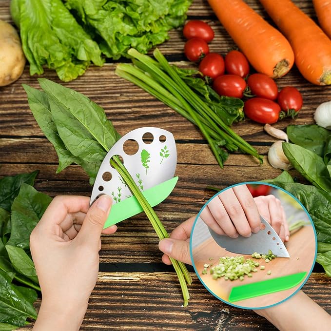 VlBlRlIT2025 Upgraded Herb Scissor,Leaf Stripper,Stainless Steel 5Blade Kitchen Scissors,Peelers for Kitchen,forChopping Chive,Vegetables,Salad,collard Greens,Parsley,Rosemary As Christmas gifts Green