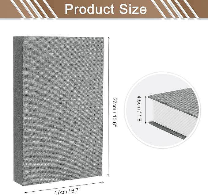uxcell Decorative Books, 10.6 x 6.7 Linen Fake Books for Decoration Faux Decor Book for Modern Aesthetic Home Office Coffee Table Shelf Desktop Display, Dark Grey