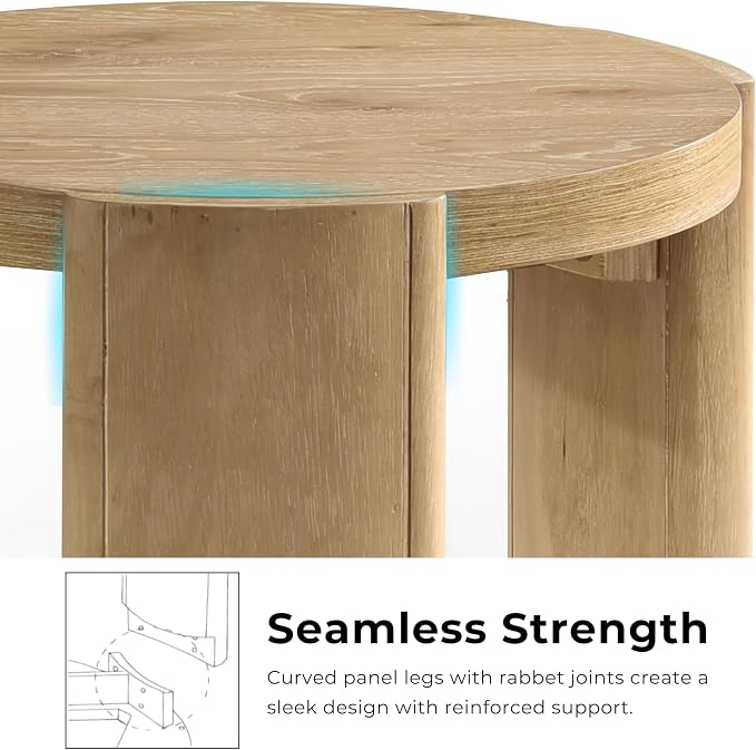 Furniture of America Carys Modern Solid Wood 20-inch Round End Table