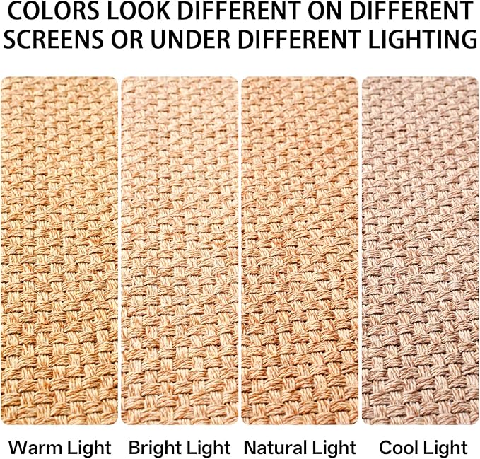 Washable Area Rug 5x7 Large Jute Like Rug for Living Room, Soft Non Slip Rugs Carpet for Dining Room Bedroom Cotton Boho Woven Braided Rugs Home Office Decor, Brown