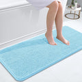 OLANLY Bathroom Rugs 47x20, Extra Soft Absorbent Chenille Bath Rugs, Rubber Backing Quick Dry, Machine Washable Bath Mats for Bathroom Floor, Tub and Shower, Home Decor Accessories, Sky Blue