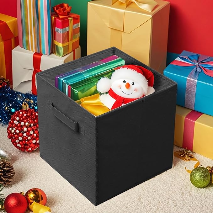 ShellKingdom Storage Bins, Foldable Fabric Storage Cubes And Cloth Storage Organizer Drawer For Closet And Toys Storage, 2 Pack (Black)