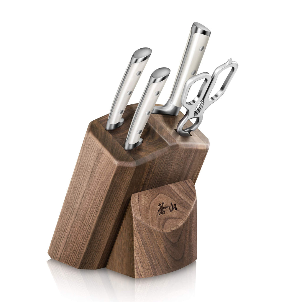 Cangshan S1 Series 1022568 German Steel Forged 5-Piece Starter Knife Block Set, Walnut