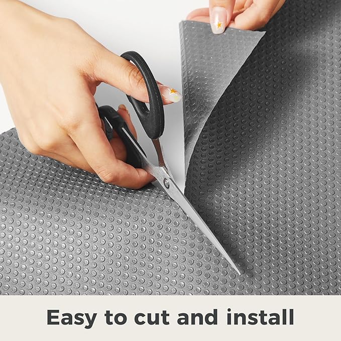 100% EVA Shelf Liner for Kitchen Cabinet, 24" x 360" Drawer Liners Non Adhesive Non Slip Waterproof Plastic Paper, Dresser Pantry Bathroom Refrigerator Protector, Grey