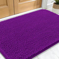 OLANLY Dog Door Mat for Muddy Paws 30x20, Absorbs Moisture and Dirt, Absorbent Non-Slip Washable Doormat, Quick Dry Chenille Mud Mat for Dogs, Entry Indoor Entryway Carpet for Inside Floor, Purple