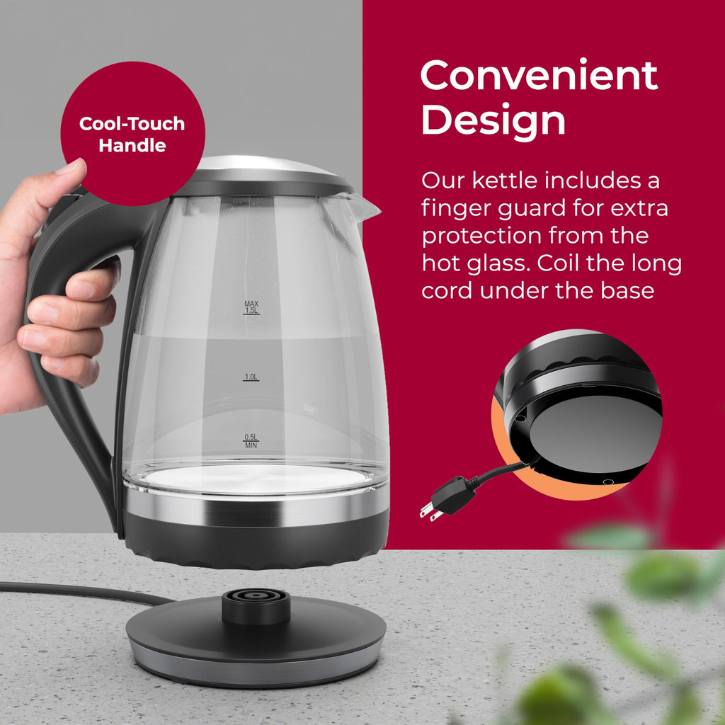 Mueller Living 1.5L Electric Kettle, Tea Kettle for Boiling Water