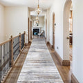 3x20 Washable Hallway Runner Rug: Extra Long Runners for Entryway Living Room Dining Room - Stain and Water Resistant Rugs with Non-Slip Backing - Soft Low-Pile Carpet 20ft Beige Grey