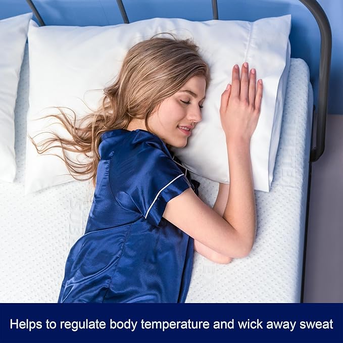 Subrtex Mattress Topper Cover (Only Cover) Mattress Protector Bedding Rayon Made from Bamboo Removable Mattress Encasement Mattress Cover with Zipper (2 Inch, White, Queen)