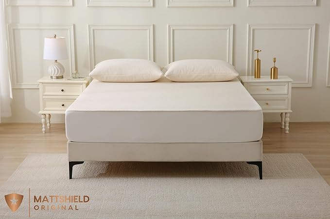 Deluxe Cooling Waterproof Organic Mattress Protector Queen - Organic Cotton Percale Breathable Mattress Pad Cover - Naturally Cool for Hot Sleepers – Soft Natural Comfort