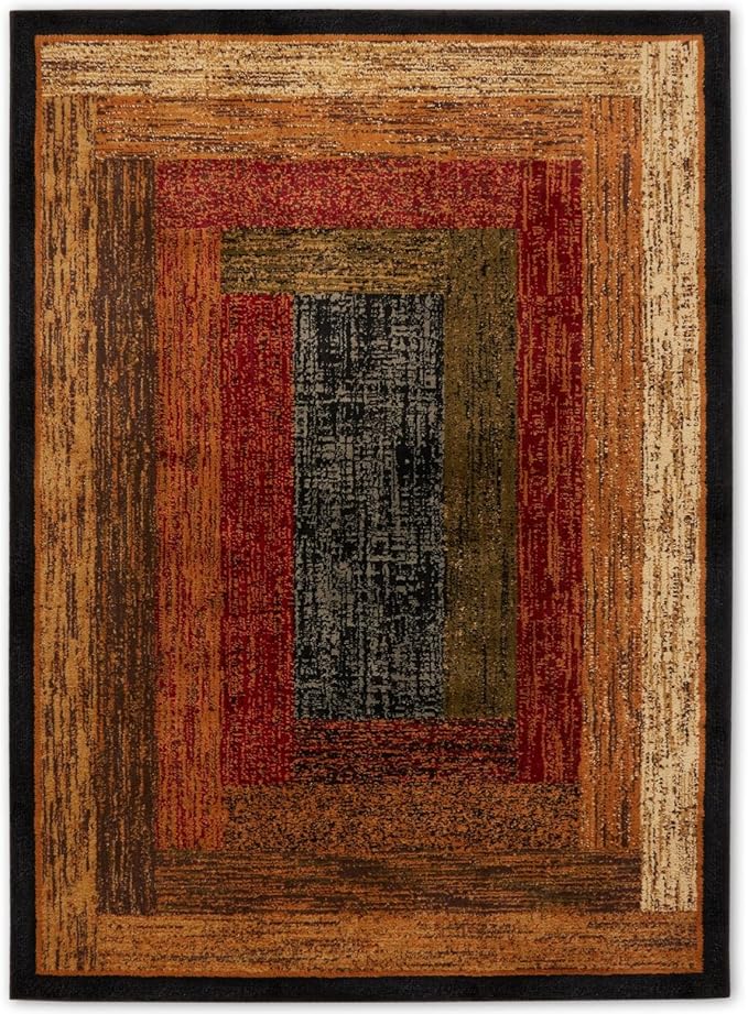 Home Dynamix Royalty Vega Contemporary Geometric Area Rug, Black/Brown, 7'8"x10'4"