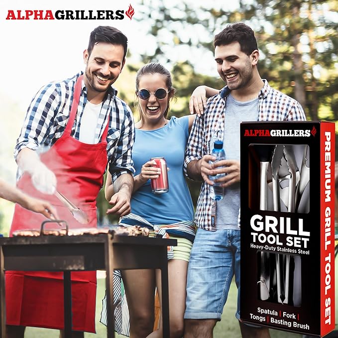 Alpha Grillers Grill Tools Set, BBQ & Grilling Accessories Outdoor Utensils