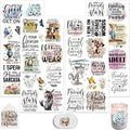4 Sheets Rub on Transfers for Crafts, Animal Satirical Quotes Furniture