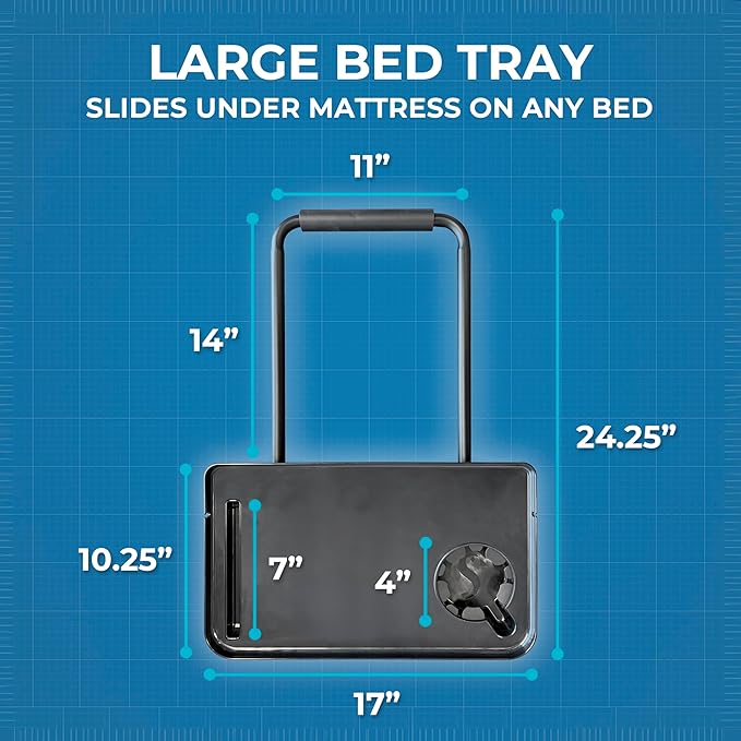 Stander Wonder Bedside Shelf, Bedside Caddy Organizer & Bunk Bed Shelf, Space-Saving Floating Nightstand for Seniors & Dorm Rooms, Bedside Tray Table with Phone Holder, Cup Holder & Cable Organizer