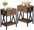 VECELO Nightstands Set of 2, Modern Bedside End Tables, Night Stands