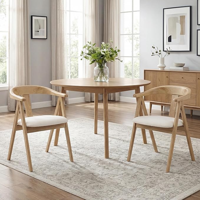 HNY Wooden Folding Chair with Cushion Set of 4, Linen Foldable Dining Chairs Folding Event Chair, Portable Space-Saving Accent Chair with Armrests for Kitchen Dining Living Room Small Spaces, Beige