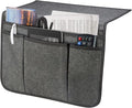 Bedside Caddy Bedside Storage Organizer Magazine Phone Tablet iPad Remote Holder, Organizer Caddy for Home College Dorm Bed, Sofa, Bunk Bed (Dark Grey)