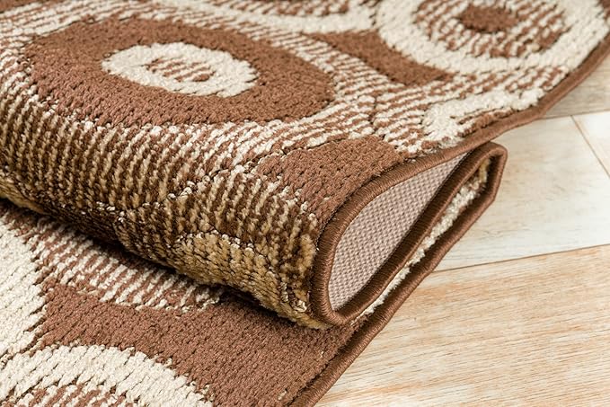 26 ft Extra Long Brown Hallway Runner Rug | Non-Slip & Machine Washable | Custom Cut to Size 2'3" x 26' (Runner) | REMNAZ