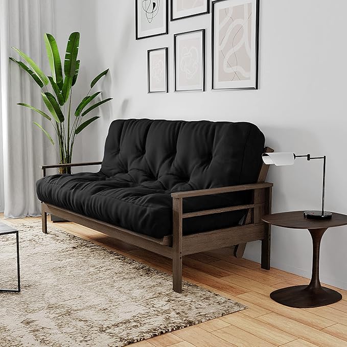 Royal Sleep Products by The Futon Factory 6 inch Foam Futon Mattress - Solid Black Cover - Twin Size - CertiPUR Certified Foams - Made in USA - Replacement Mattress - (Frame not Included)