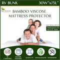 Four Seasons Essentials RV Bunk Size Waterproof Mattress Protector - Cooling Viscose derived from Bamboo Fitted Sheet Mattress Cover - Quilted Jacquard Pad Protects from Dust Allergens