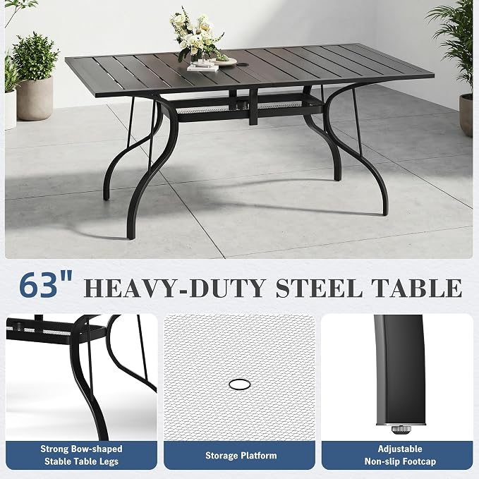 HOMREST 7 Piece Outdoor Patio Dining Set