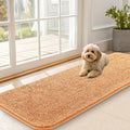 OLANLY Dog Door Mat for Muddy Paws 59x20, Absorbs Moisture and Dirt, Absorbent Non-Slip Washable Doormat, Quick Dry Chenille Mud Mat for Dogs, Entry Indoor Entryway Carpet for Inside Floor, Orange