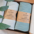 Bedside Sleeper Bassinet Sheets 35x20 Compatible with MiClassic, Milliard Bassinet and Large Bedside Sleepers – Snuggly Soft 100% Jersey Cotton – Light + Dark Sage Green – 2 Pack
