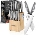 ROCOCO Kitchen Block Knife Set - 15 PCS Stainless Steel