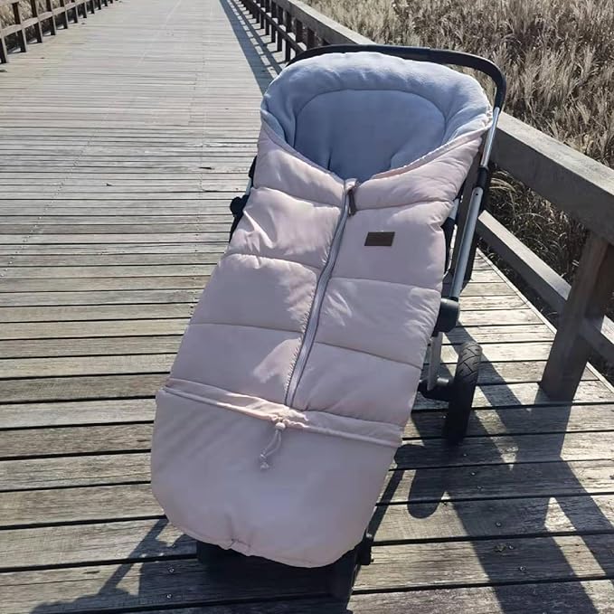 0-5T Length Extension Baby Universal Stroller Footmuff,Waterproof Durable Coral Fleece Stroller Bunting Bag,Stroller Bassinet Winter Blanket Cover Toddler,Pink