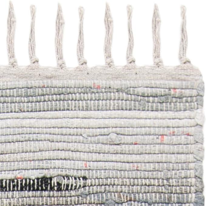 SAFAVIEH Rag Rug Collection Area Rug - 6' x 9', Grey, Handmade Boho Stripe Cotton, Ideal for High Traffic Areas in Living Room, Bedroom (RAR121A)