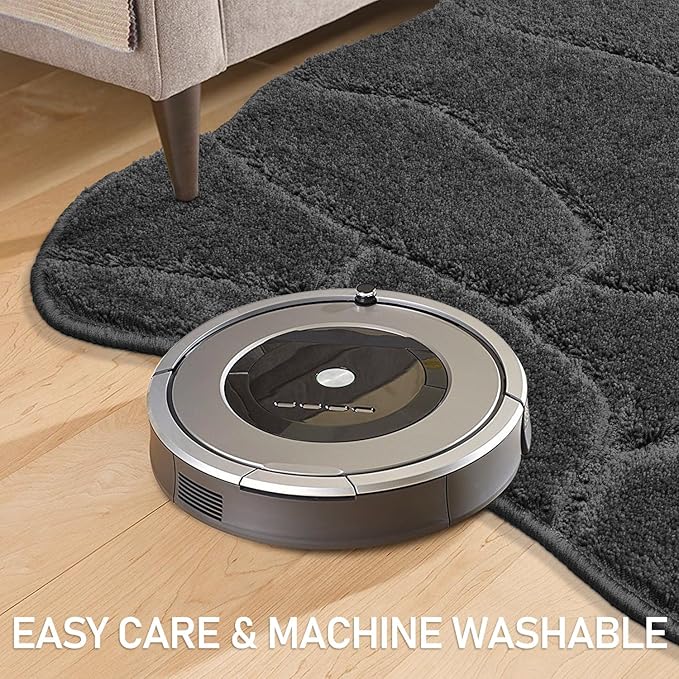 Large Dog Door Mat for Muddy Paws, 22x47 Absorbent Dirt Trapper Long Door Mat, Non-Slip Washable Mud Mat for Dogs, Polyester Microfiber Soft Pet Rug Mat for Entryway, Mud Dog Paws, Patio (Charcoal)