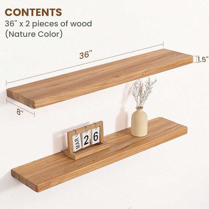 Floating Shelves for Wall, Round Edge Wall Shelves