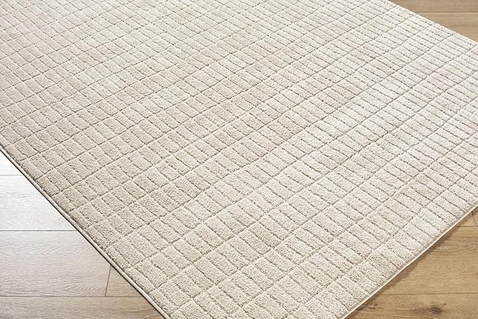 Livabliss x Our PNW Home Cascade Minimalist Striped Area Rug, 6'7" x 9', Light Brown
