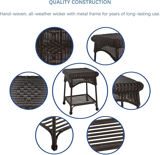 Jeco 3 Piece Rocker Wicker Chair Set