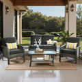 Weaxty Wicker Patio Furniture Set High Back Loveseat Sofa Couch Armchair Coffee