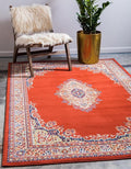 Unique Loom Reza Collection Traditional Persian Style Area Rug, 7 x 10 ft, Terracotta/Ivory