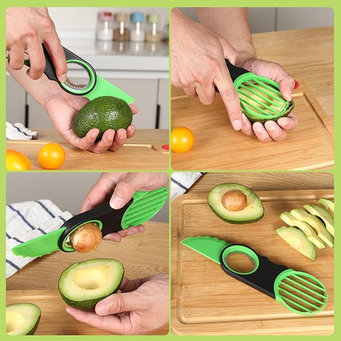 Ebecuoa 3-in-1 Avocado Slicer Tool