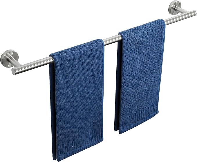 SAYAYO Towel Racks for Bathroom Brushed Nickel, 24 Inch Towel Bar Towel Rod Towel Holder Wall Mount SUS304 Stainless Steel (26 Inch Total Length)