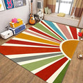 Rainbow Sun Area Rug,3x4ft,Medieval Vintage Geometric Rugs,Boho Style Bedroom Decor Rug Soft Machine Washable Carpet for Indoor Bedroom Living Room Office Decor