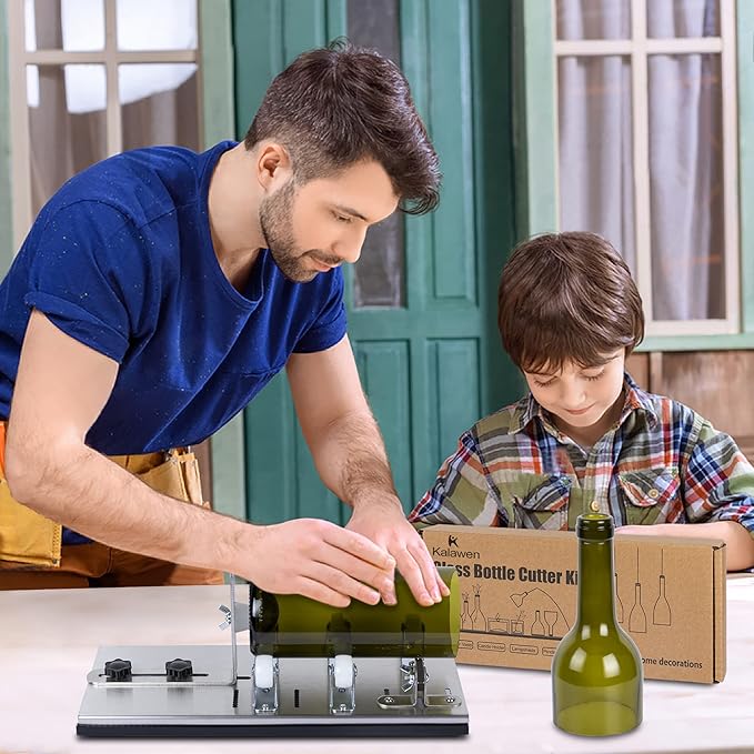 Glass Bottle Cutter, Upgrade Bottle Cutter & Glass Cutter Kit for Bottles, Wine Glass Bottle Cutter Tool to Cut Bottles Wine Beer Liquor Whiskey Champagne (Only for Round Bottles)