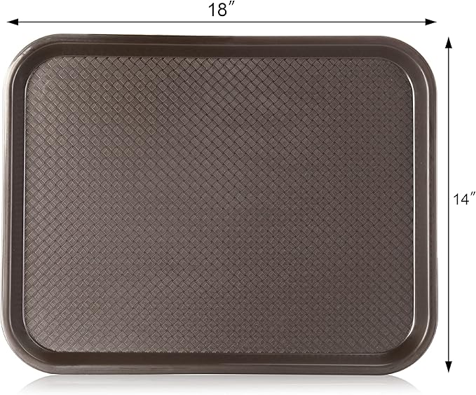 New Star Foodservice Fast Food Tray, Brown, 14 x 18 Inch, Set of 12