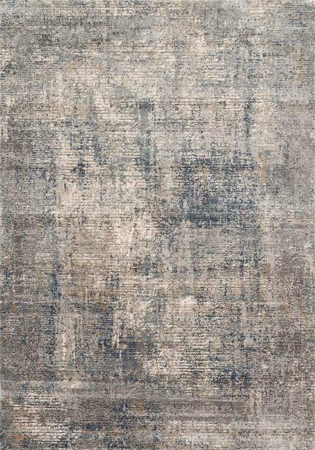 Loloi Teagan Collection TEA-05 Denim/Slate 3'-4" x 5'-7" Accent Rug, Large, Soft Neutral Rug, High-Traffic for Living Room, Bedroom, Home Office, Dining Area