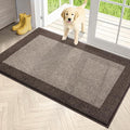 PURRUGS Dirt Trapping Door Mat 34" x 60", Non-Slip/Skid Machine Washable Entryway Rug, Shoes Scraper, Throw Rug, Super Absorbent Area Rug for Muddy Wet Shoes and Paws, Beige & Grayish Brown