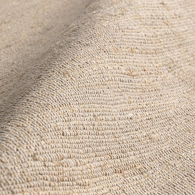 nuLOOM 2'6" x 6' Elfriede Jute & Cotton Hand Woven Area Rug, Natural, Solid Rustic Farmhouse Style, Weaved Design, Natural Fiber, For Bedroom, Living Room, Dining Room, Hallway, Office, Entryway