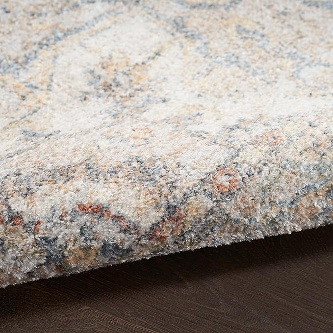 Nourison Home Astra Machine Washable Traditional Grey/Multi 6'7" x 9' Area Rug, Easy Cleaning, Non Shedding, Bed Room, Living Room, Dining Room, Kitchen (7x9)